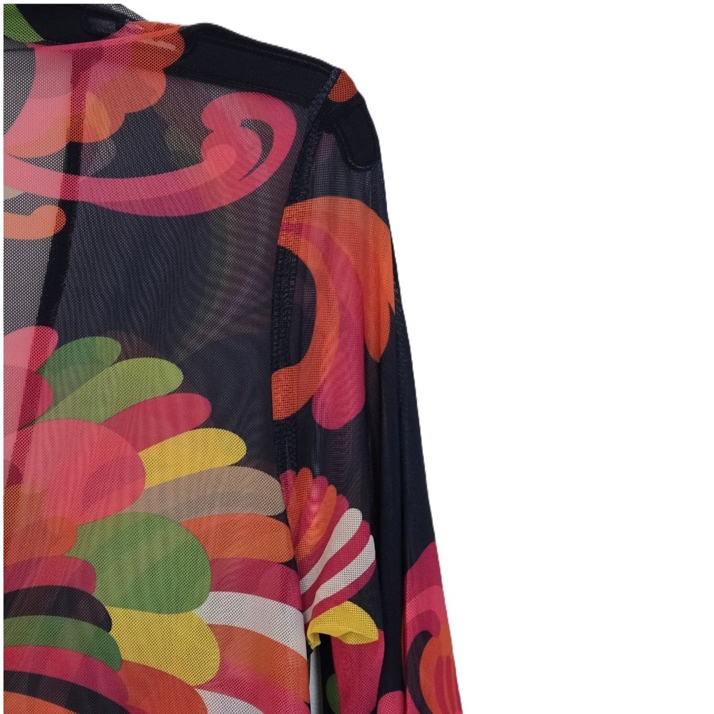 Trina Turk Sheer Abstract Print‎ Swimsuit Cover-Up Dress Multicolor Resortwear - Picture 8 of 13